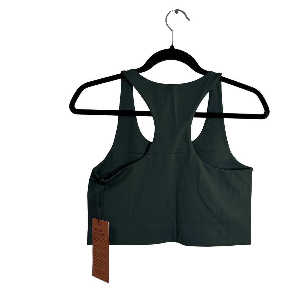 Girlfriend Collective Racerback Sports Bra Dark Green Medium NWT - Picture 2 of 5